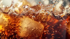 close up of soda being poured
